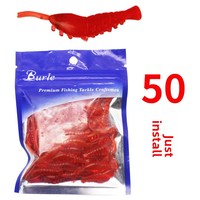 Leurres pour crevettes Hessen 3,9 cm 0,4 g, appât souple en silicone/caoutchouc pour la pêche au saumon, au bar et à la carpe en rivière/ruisseau