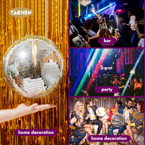 YACHEN Bola <span class=keywords><strong>de</strong></span> Discoteca Giratoria Portátil con Luz LED, Duradera, <span class=keywords><strong>de</strong></span> 12/20 cm, para Fiestas <span class=keywords><strong>de</strong></span> Cumpleaños, Bodas, Año Nuevo, <span class=keywords><strong>Discotecas</strong></span> - Product Image 5