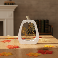 Figurine de citrouille en résine découpée, blanche et dorée, décoration d'automne pour Thanksgiving