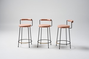 Luxury Modern Upholstered Metal Frame Bar <strong>Stool</strong> <strong>with</strong> Optional Brass Stainless Steel Footrest <strong>Kitchen</strong> <strong>Island</strong> <strong>Stool</strong> Counter <strong>Stool</strong> - Product Image 3