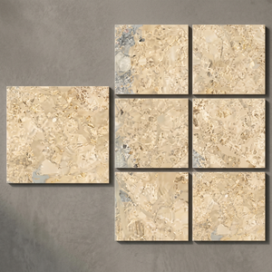 Azulejos de Porcelana Rústicos Antideslizantes Breccia Latte de 800x800 mm, Diseño de Suelo con Efecto Piedra Mate - Product Image 1