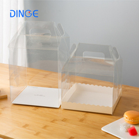 Boîte à gâteau de luxe, nouveau style, en PET de qualité alimentaire, jetable, transparente, portable, petite, mini, 3, 4, 5, 6 pouces, avec poignée