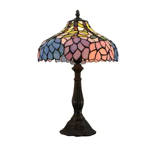 Natuurlijke Stijl Gebrandschilderd Glas Lampenkap Afgeschuinde Cssuter Lamp Met Glas Vlekglas Lampen Met Fruit Design