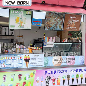 Commerciële Keuken Truck Aanhangwagen Mobiele Catering Faciliteit Apparatuur Aluminium Glasvezel Roestvrijstalen Frame 4 Wheel Easy Food - Product Image 3