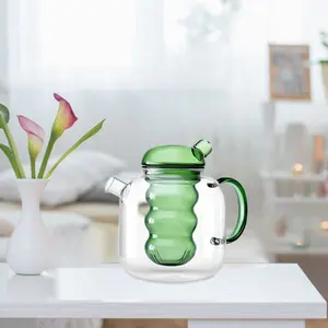 Chaleira de vidro com logotipo personalizado, chaleira sem chumbo, separador de água e chá, fogão, bule de vidro seguro, cafeteira árabe
