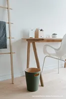 Panier en papier de style japonais, couleur unie, avec couvercle rond en bois, pour usage domestique dans le salon, la cuisine, le bureau ou l'hébergement.
