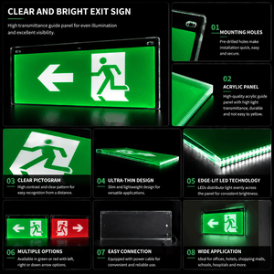 Placa LGP Antideslumbrante para Salida de Emergencia con Material Acrílico Ignífugo para Luz Indicadora de Sistema de Supresión - Product Image 3