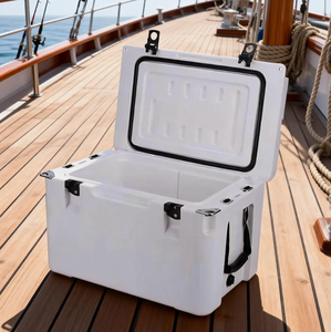Customized 35QT Large Capacity Rotomolded Plastic Thermal Insulated Wheeled Cooler <strong>Box</strong> for Traveler Use - Product Image 1