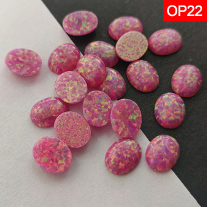 โอปอลสังเคราะห์ทรงหลังเบี้ย สีไฟ โอปอลรูปไข่ สำหรับงาน DIY เครื่องประดับทำมือ - Product Image 5
