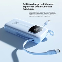 Batterie externe portable 2-en-1 intelligente 10000 mAh avec charge rapide 20W, affichage LED sans fil, câble PVC longue durée, pour iPhone, utilisation en extérieur