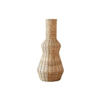 Grote rotan woonkamerdecoratie vloervaas voor theeserviezen, met kunstplanten erin, geschikt voor huisdecoratie