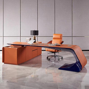 Top hiện đại sang trọng cao cấp văn phòng nhà bàn hiện đại cam L hình dạng nghiên cứu bảng kệ sách bàn viết - Product Image 2