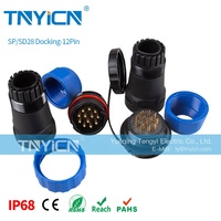 IP68 SD28Docking-12Pin fil électrique mâle femelle prise ronde SP28 kit connecteurs étanches basse tension