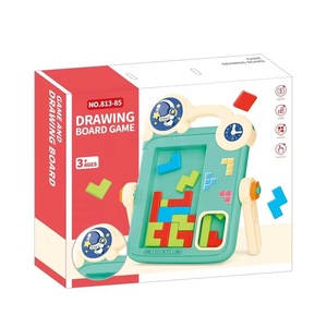 Juguetes Educativos <span class=keywords><strong>Montessori</strong></span> para el Aprendizaje Temprano de Niños, Bloques de Construcción DIY, Juguete Educativo de Doble Cara, Pizarra de Dibujo - Product Image 5