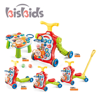 Jouets éducatifs précoces poussette musicale 5 en 1 Table d'apprentissage chariot de marche en plastique bébé pousser marchette pour les enfants