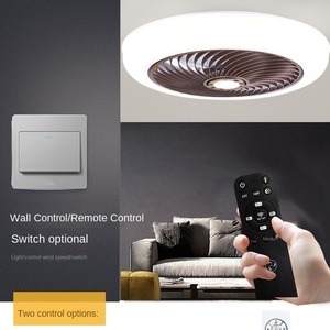 พัดลมเพดาน LED ทันสมัย พร้อมรีโมทคอนโทรล ปรับความสว่างได้ เงียบ ใช้งานง่าย ฝาครอบพลาสติกและใบพัดซ่อน สำหรับห้องนั่งเล่น - Product Image 1