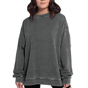 Oversized Women's <b>Winter</b> <b>Hoodie</b> Pullover Crew Neck Long Sleeve Lined Solid Casual Streetwear with Badge Crystal Sequined - Product Image 3