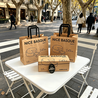 Boîte à gâteau basque en papier kraft |   Boîte d'emballage pliable à 3 compartiments pour desserts, idéale pour les pâtisseries à emporter et les cadeaux