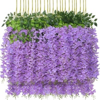 Bunga Wisteria Sutra Buatan 110cm, Laris Manis dari Pabrik, untuk Dekorasi Pernikahan & Fotografi Luar Ruangan, Perlengkapan Tata Letak Adegan