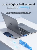 Adaptateur Type-C, fonctionnalités complètes, transfert de données 80 Gbps, alimentation CC 240 W, écran 8K, connecteurs USB4 Gen4