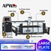 APW Effiziente CNC-Wasserstrahlschneidemaschine für Flache Marmor- und Keramikfliesen Steinbearbeitungsmaschine 37kW Leistung Lange Lebensdauer