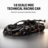 Modèle de jouet en blocs de construction de la série GULY Supercar, voiture de course technique MOC à l'échelle 1:8, cadeau de collection à assembler soi-même pour adultes