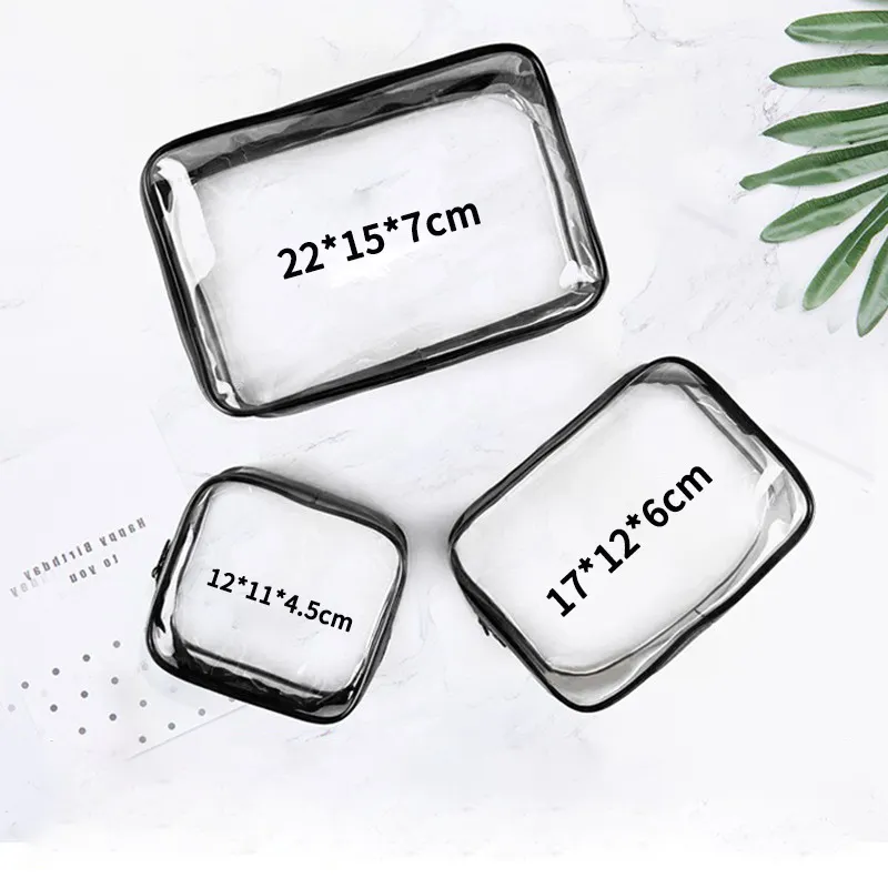 Custom Promotional Gift Transparent PVC Waterproof Toiletry Travel Storage Cosmetic Makeup Bag Pouch With Zip