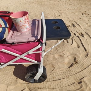 Carretilla de Mano Plegable de 4 Ruedas para Jardín y Viajes, con Capacidad de Carga de 70 kg, Rueda para Playa y Escritorio - Product Image 5