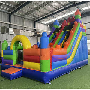 Precio al por Mayor de <span class=keywords><strong>Castillo</strong></span> Inflable Combinado con Bloques de Construcción, <span class=keywords><strong>Castillo</strong></span> Inflable Comercial con Tobogán y Brincolines - Product Image 3