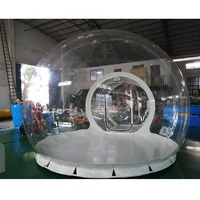 Dôme gonflable transparent en PVC pour camping, cabane aérienne, igloo, tente bulle LED, 5m de diamètre, couleur personnalisable