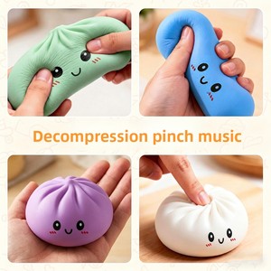 Cross-border Steamer Plastic Steamed Buns Pinch <b>Music</b> Simulation Decompression Slow Rebound Toy Expression Blind <b>Box</b> Toys - Product Image 3