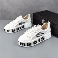 Chaussures de course basses en maille blanche à bout rond, tendance mode été, antidérapantes, pour sports de plein air, étudiants, campus, hommes, garçons