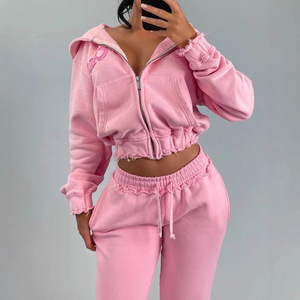 Set Sportivo Casual Personalizzato da <span class=keywords><strong>Donna</strong></span> <span class=keywords><strong>Taglie</strong></span> <span class=keywords><strong>Forti</strong></span> con Felpa Lunga in Maglia e <span class=keywords><strong>Pantaloni</strong></span> della <span class=keywords><strong>Tuta</strong></span> con Colletto Alto per Jogging Urbano - Product Image 4