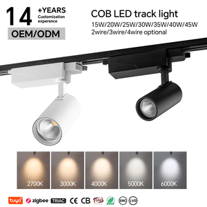 Projecteur sur rail LED COB CREE 20W, CRI élevé >90, faisceau de 38 degrés pour musée, salle d'exposition d'art, tête de projecteur sur rail dimmable, qualité OEM usine - Product Image 1