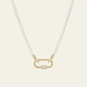 Chất Lượng Cao Thời Trang Đồ Trang Sức Vòng Cổ Thép Không Gỉ Ngọc Trai Nước Ngọt Chuỗi 18K Vàng Mạ Phụ Nữ - Product Image 1