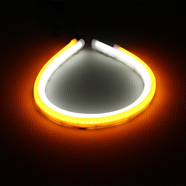 60CM 2 Pcs LED Car DRL Daytime Running Lamp Strip Light Flexible Soft Tube Guide Led Strip Lighting