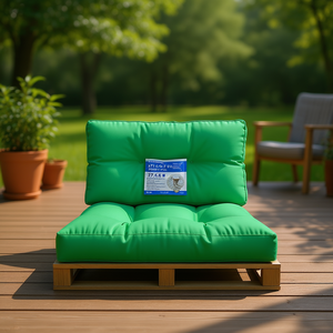 Cojín de tela verde para paletas de exterior, 27.6x15.7x4.7 pulgadas, almohadilla cuadrada para asiento, para uso en jardín o patio. - Product Image 2