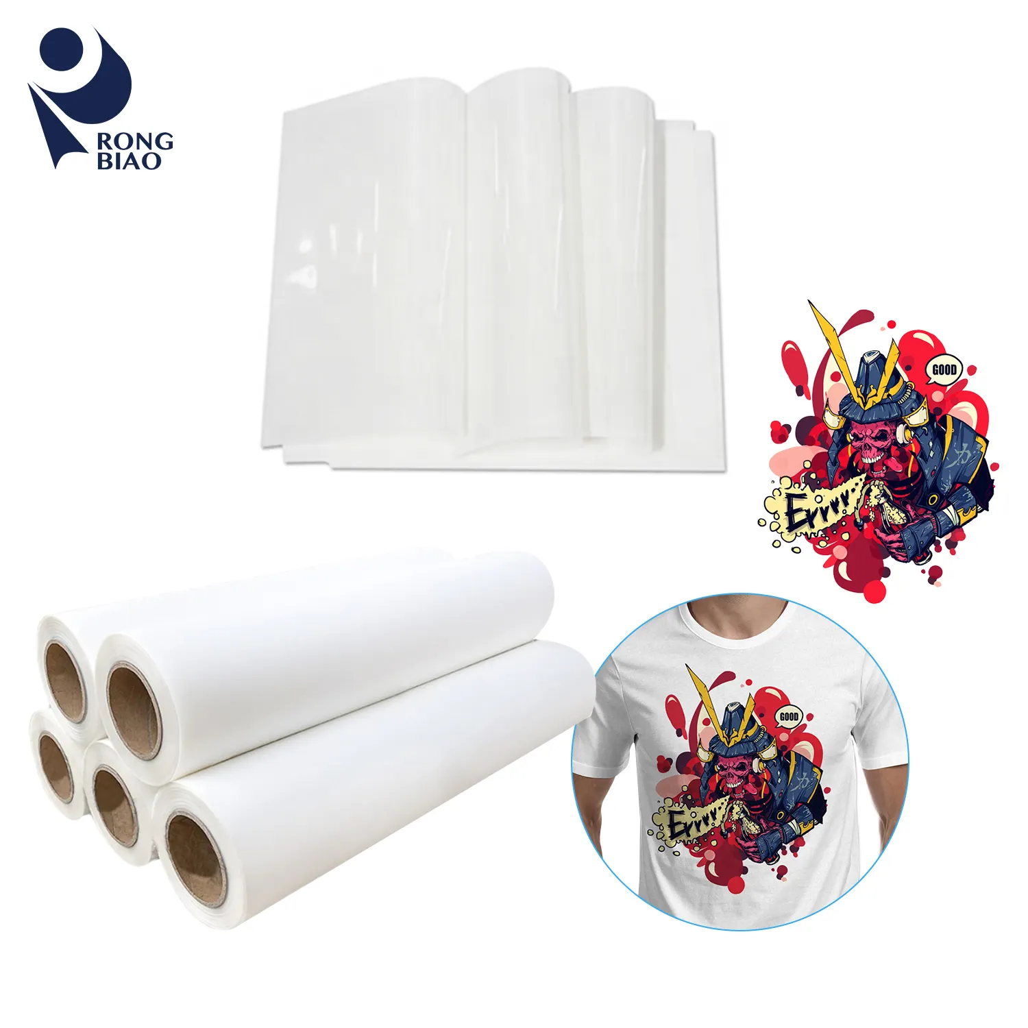 factory hot sell heat transfer film 60cm 30cm roll a3 a4 sheet paper PET DTF for printing clothing printing