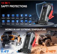 Sharmeal Démarreur de Batterie Portable 12V pour Voiture, Kit Power Bank 2000A 6000mAh, Démarreur de Batterie de Voiture