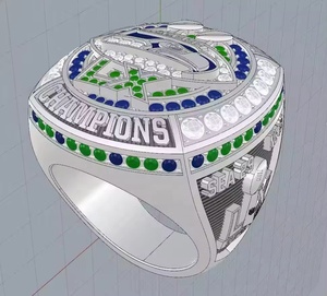 Custom Rhinestone 2026 Seattle Seahawks LX Championship <strong>Ring</strong> Bling <strong>Crystal</strong> Men's Fan Gift - Product Image 4