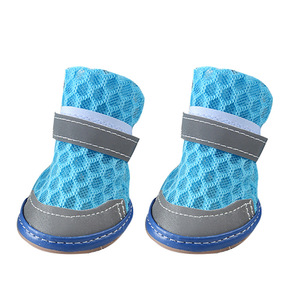 Small Dog Summer Sandals Cute Solid Pattern Breathable Anti-Slip <strong>Pet</strong> <strong>Shoes</strong> with Comfortable Reflective Mesh Rubber Feet Covers - Product Image 1