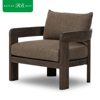 Fauteuil individuel moderne en bois pour jardin, cour et terrasse