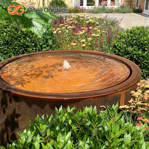 Luxueux Corten acier extérieur jardin caractéristique fontaine personnalisable diamètre 3D rideau d'eau en métal pour décor extérieur - Product Image 2