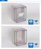 Fabricant de boîtes en plastique SAIP Boîtier personnalisé Boîtier de commande à 3 voies avec couvercle transparent Boîte de jonction électrique avec couvercle transparent