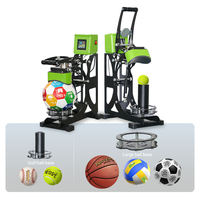 Machine de presse à chaud 2-en-1 à ouverture automatique pour casquettes et ballons, avec plaque incurvée, pour l'impression de logos sur ballons de football, de tennis, de golf, de volley-ball