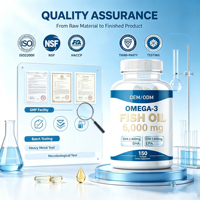 Suplemen Minyak Ikan Omega-3 Kelas Premium DHA EPA Alami 120 Kapsul Lunak untuk Dewasa Produsen Langsung