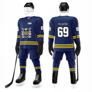 เสื้อเจอร์ซีย์ผ้าโพลีเอสเตอร์ผ้ากำมะหยี่แบบแห้งเร็วระบายอากาศได้ดีพิมพ์ลายลูกฮ็อกกี้น้ำแข็ง - Product Image 1