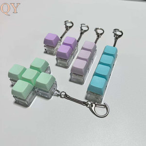 QY 4 Key Mechanical <b>Keyboard</b> Keychain Fidget Toy Stress Relief Squeeze Gadget Portable ABS Plastic Stainless Steel Digital Print - Product Image 3