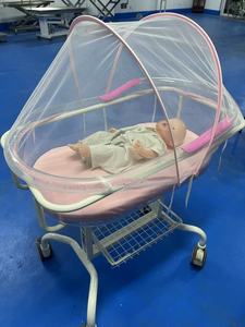 Cuna de <span class=keywords><strong>Hospital</strong></span> para Recién Nacidos, Cuna Médica para Bebés, Altura Ajustable con Barandilla Transparente y Cesta de Almacenamiento - Product Image 6