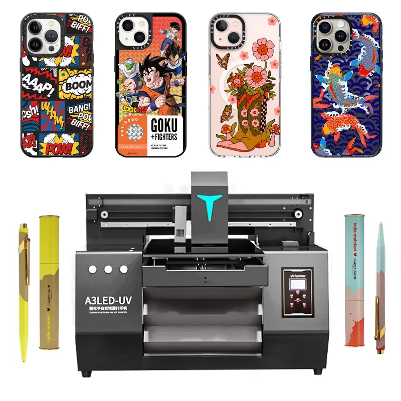 Impressora UV plana A3 pequena 3050diy para celular, máquina de impressão de fotos, logotipo de metal e vidro, impressora jato de tinta personalizada